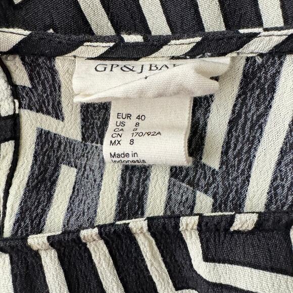 GP & J Baker x H&M Patterned Woven 3/4 Sleeve Trumpet Sleeves - Picture 7 of 7